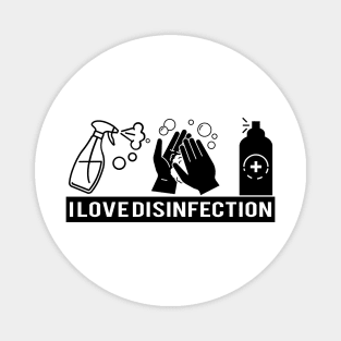 Minimalist I Love Disinfection Graphic Illustration Magnet